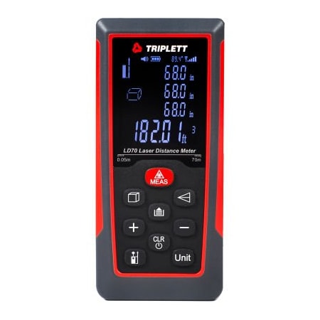 Jewell Instruments Paper Triplett Laser Distance Meter, 2 in to 230 ft, 2 AAA LD70